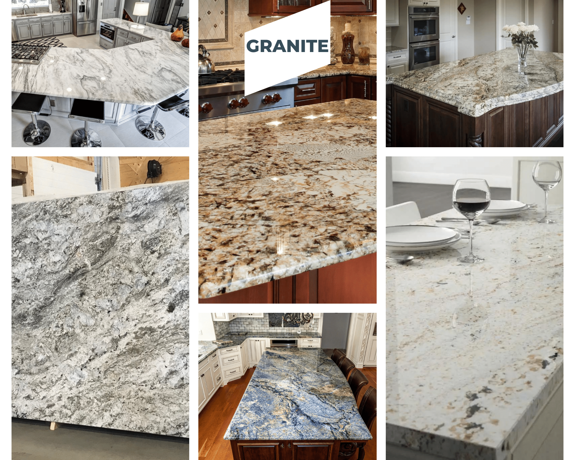 Granite countertops collage